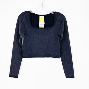 All In Motion Long Sleeve Sparkly Cropped Top Size Medium